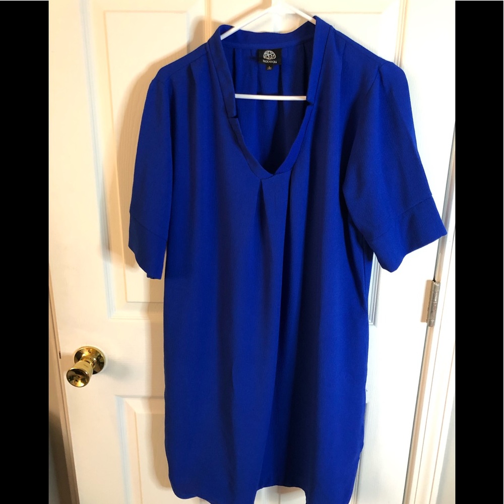 Bobeau Mini Dress, Size Large, Mick neck, Royal blue